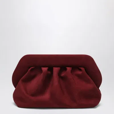 Themoirè Medium Bios Clutch Plum Suede Effect In Red