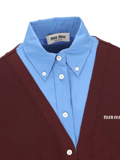 Miu Miu Long Sleeve Shirt In Multi