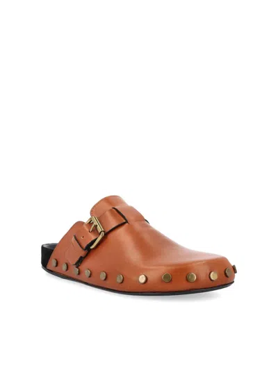 Isabel Marant Buckle-fastening Studded Clogs In Brown