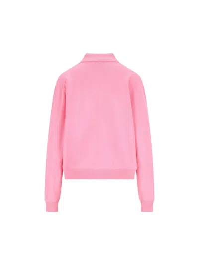 Miu Miu Argyle Pattern Polo Collar Knitwear Sweater In Animal Print