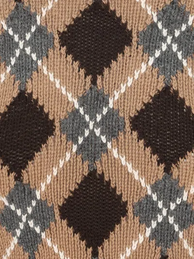 Prada Cashmere Sweater With Geometric Pattern In Animal Print