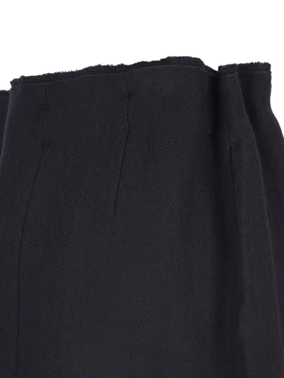 Prada Chevron Pleated Virgin Wool Midi Skirt In Multi