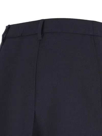 Prada Knee-length Skirt With Multiple Slits And Loops In Blue