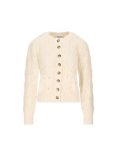 Isabel Marant Étoile Isabel Marant Etoile Lace-knit Cardigan With Button Details In Neutral