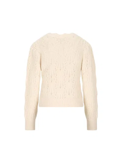Isabel Marant Étoile Isabel Marant Etoile Lace-knit Cardigan With Button Details In Neutral