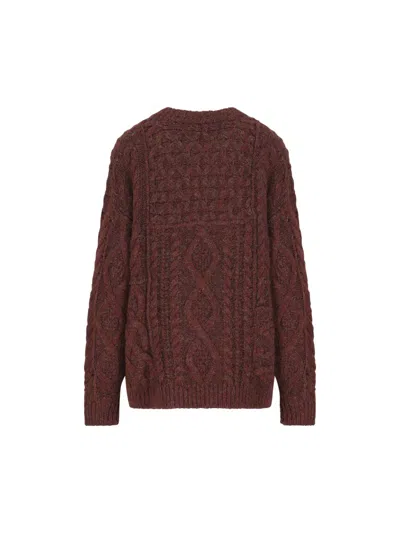 Isabel Marant Étoile Cable-knit Wool Sweater In Brown