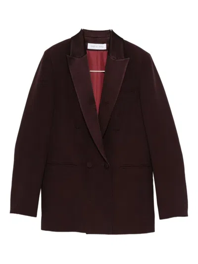 Raquel Diniz Double-breasted Tailored Jacket In Deep Burgundy In Red