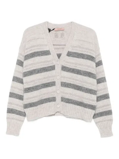 Twinset Striped Cardigan In Multi