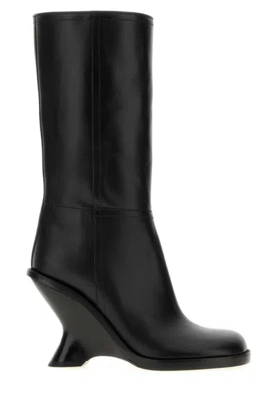 Dries Van Noten Curved Wedge Heel Boots Boots And Ankle Boots Black In Black