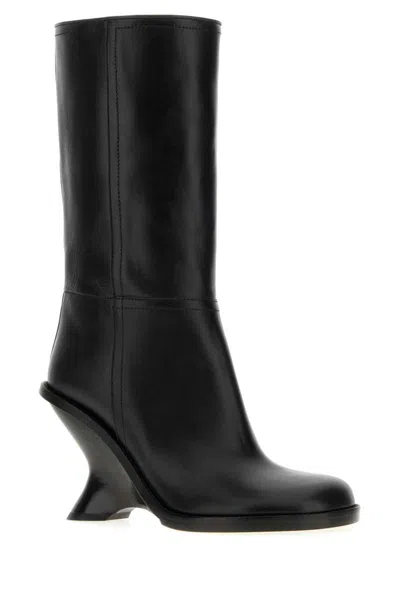 Dries Van Noten Curved Wedge Heel Boots Boots And Ankle Boots Black In Black