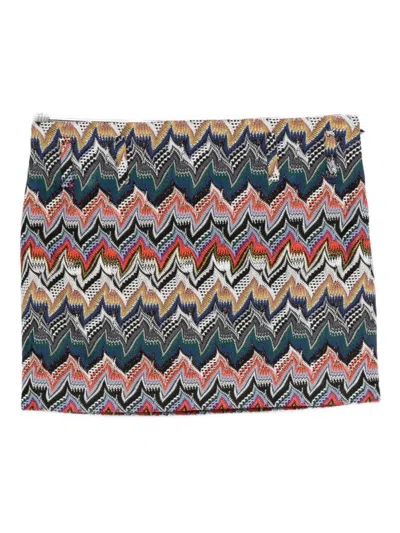 Missoni Textured Chevron Pattern Mini Skirt In Gray