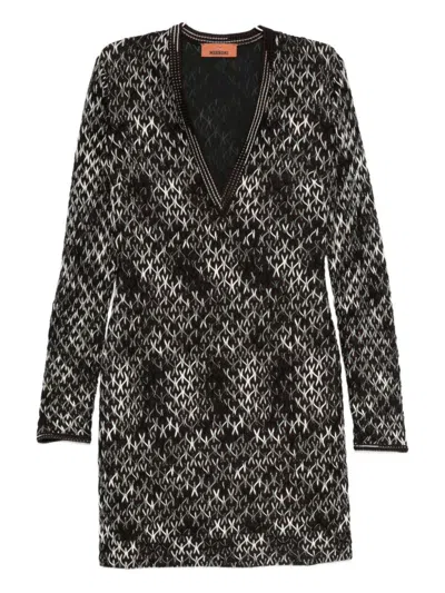 Missoni Geometric-pattern V-neck Dress In Black