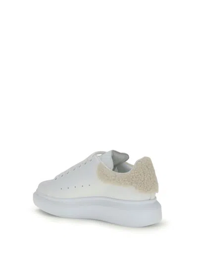 Alexander Mcqueen Mcqueen Oversize Genuine Shearling Trim Sneaker In White