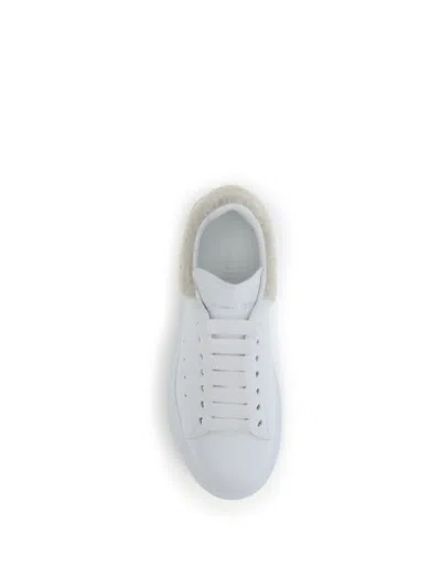 Alexander Mcqueen Mcqueen Oversize Genuine Shearling Trim Sneaker In White