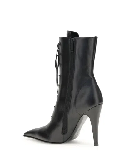 Alexander Mcqueen Leather Ankle Boots In Black