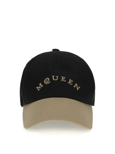 Alexander Mcqueen Men Hat Mcqueen Curved In Black