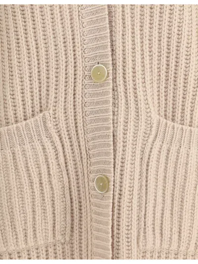 Bruno Manetti Wool Midi Cardigan In Gray