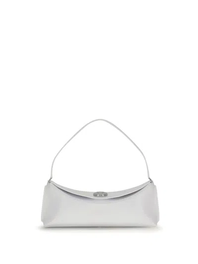 Jacquemus Le Calisso White Shoulder Bag With Engraved Snap Button In Leather Woman In White