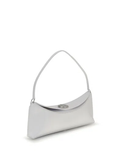Jacquemus Le Calisso White Shoulder Bag With Engraved Snap Button In Leather Woman In White