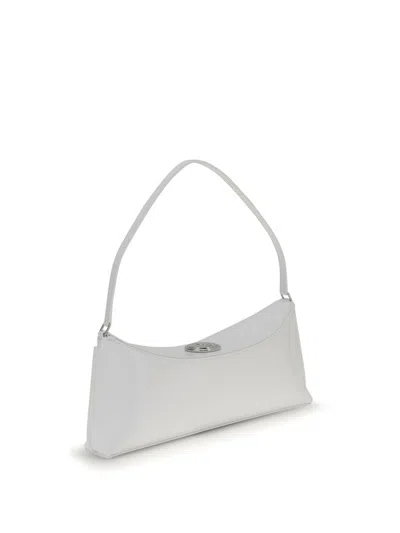 Jacquemus Le Calisso White Shoulder Bag With Engraved Snap Button In Leather Woman In White