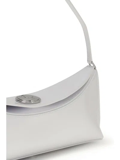 Jacquemus Le Calisso White Shoulder Bag With Engraved Snap Button In Leather Woman In White