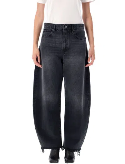 Frame Cropped Trousers Frayed Hem Design In Blue