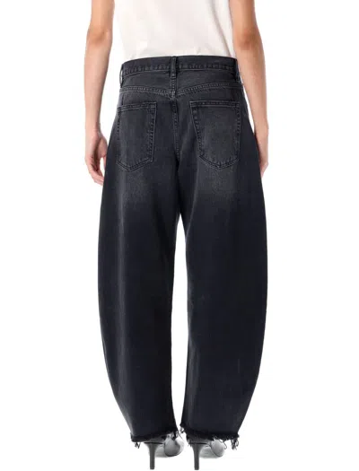 Frame Cropped Trousers Frayed Hem Design In Blue