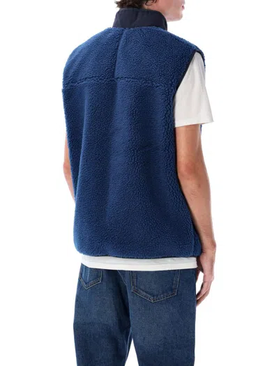 Patagonia Regular Fit Fleece Vest With Zippered Pockets In Blue