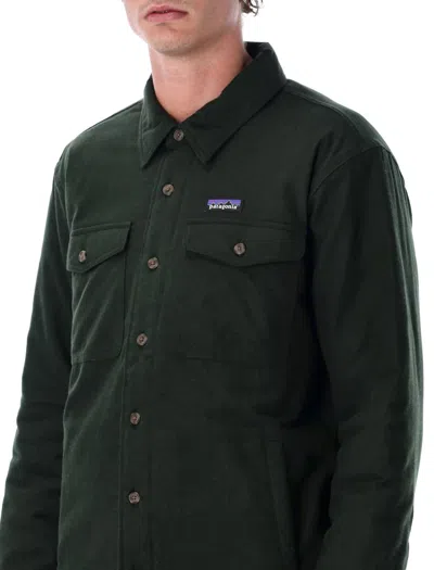 Patagonia Flannel Shirt With Collared Design And Pockets In Green