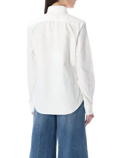 Polo Ralph Lauren Logo Embroidery Cottond Shirt In White