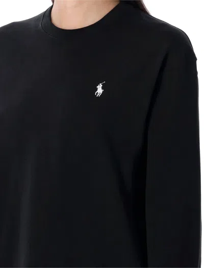Polo Ralph Lauren Long Sleeve Stretch Woven Julianna Pullover In Black