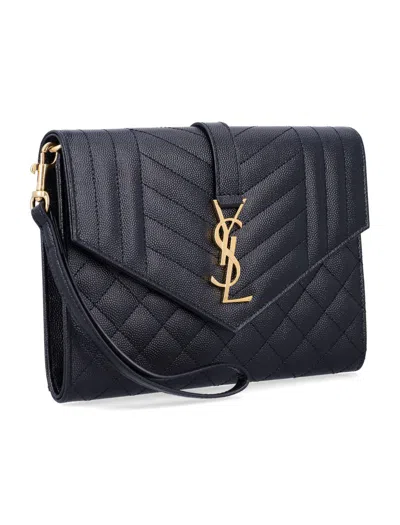 Saint Laurent Flap Pouch In Black