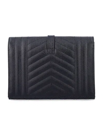 Saint Laurent Flap Pouch In Black