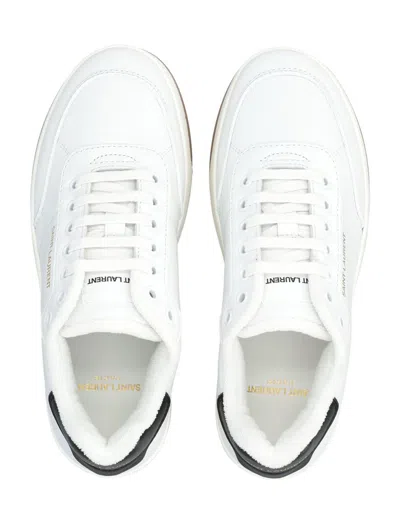 Saint Laurent Low-top Sneakers With Contrast Heel Tab In White