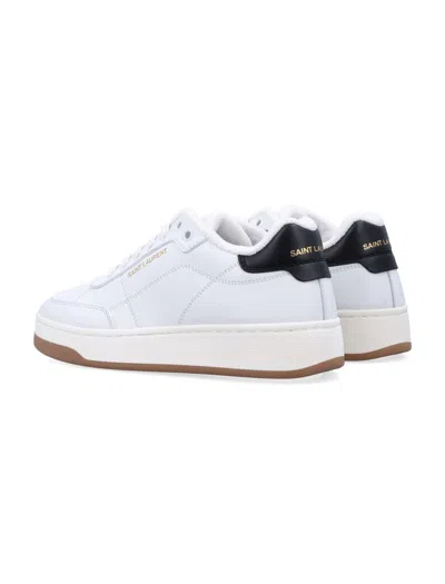 Saint Laurent Low-top Sneakers With Contrast Heel Tab In White