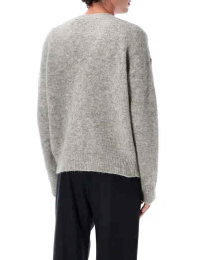 Ami Alexandre Mattiussi Ami Men Melange Grey Wool Blend Sweater In Neutral