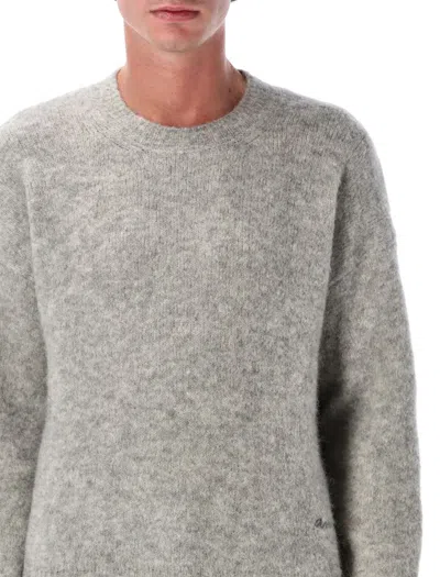 Ami Alexandre Mattiussi Ami Men Melange Grey Wool Blend Sweater In Neutral
