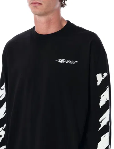 Off-white Airport Tape Long-sleeved T-shirt In Black