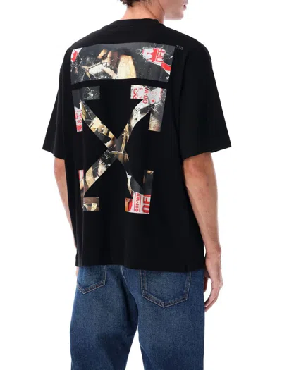 Off-white Black Cotton Paint Arrow Skate T-shirt In Black