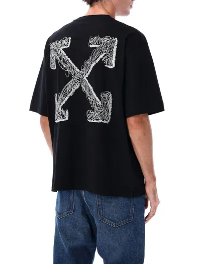 Off-white Graphic Print Short Sleeve Skate T-shirt In Black