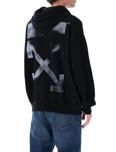 Off-white Hooded Sweatshirt Featuring Graphic Print In Black