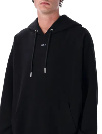 Off-white Hooded Sweatshirt Featuring Graphic Print In Black