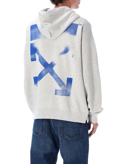 Off-white Skate Hoodie With Drawstring And Pocket In Gray