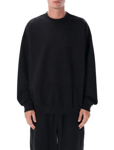 Y-3 Brushed Terry Loose-fit Crewneck Sweatshirt In Blue