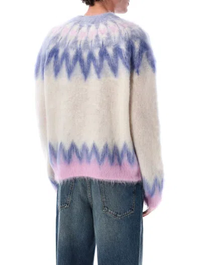 Isabel Marant Marant Nicolas Mohair Blend Sweater With Fair Isle Pattern In Neutral