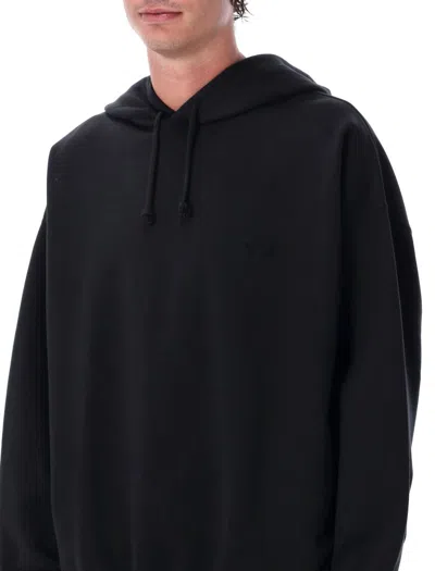 Y-3 Logo Hoodie With Drawstring And Ribbed Cuffs In Black
