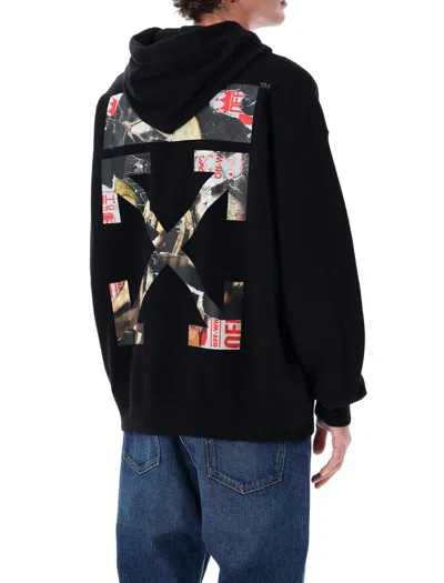 Off-white Graphic Print Hooded Sweatshirt In Black
