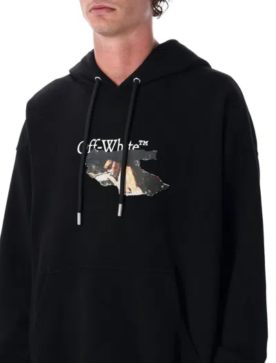 Off-white Graphic Print Hooded Sweatshirt In Black