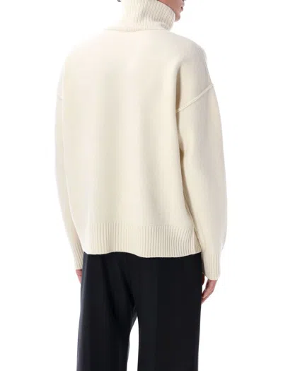 Ami Alexandre Mattiussi Ami Paris Turtleneck Sweater Ami De Coeur White Men In Animal Print