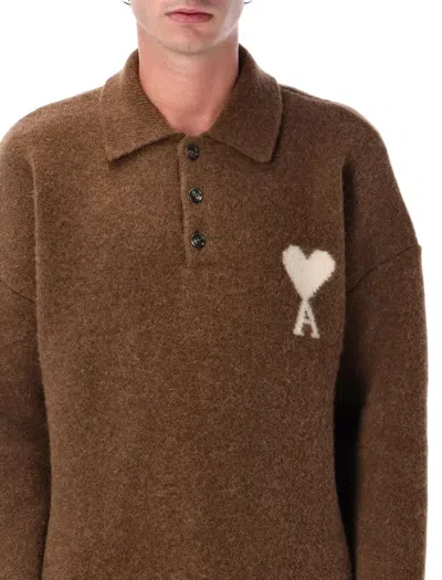 Ami Alexandre Mattiussi Ami Paris Adc Polo In Burgundy